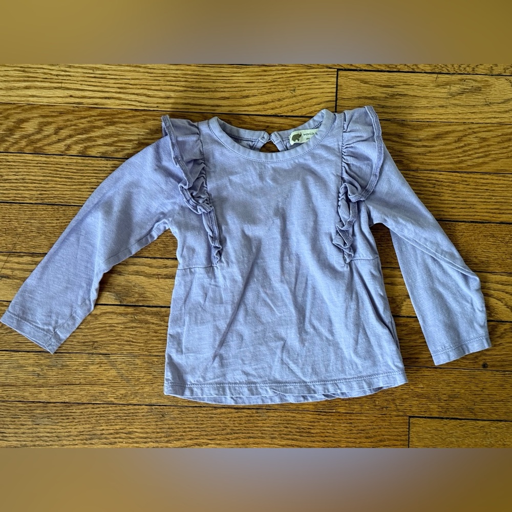 Monica + Andy Purple Ruffle Kids Top - Size 2
